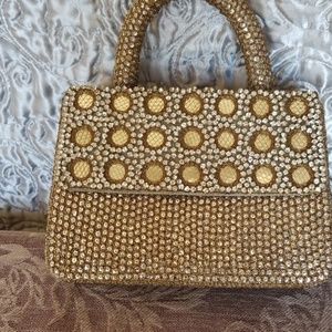 Vintage golden  hand bag.